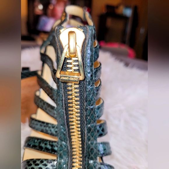 Jimmy Choo Green Strappy Heels - Picture 4 of 6